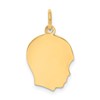 10K Plain Medium .013 Gauge Facing Right 12x15mm Engravable Boy Head Charm