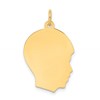 10K Plain Medium .013 Gauge Facing Right 16x21mm Engravable Boy Head Charm