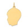 10K Plain Medium .013 Gauge Facing Left 16x21mm Engravable Boy Head Charm