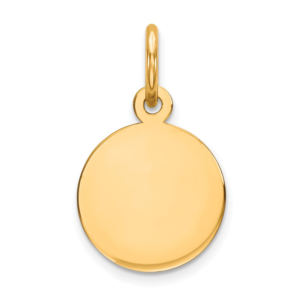 10K Plain .013 Gauge 9.5x9.5mm Circular Engravable Disc Charm