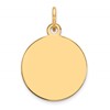 10K Plain .013 Gauge 12.75x12.75mm Circular Engravable Disc Charm