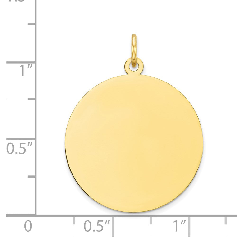 10K Plain .013 Gauge 21.25x21.25mm Circular Engravable Disc Charm