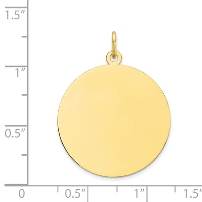 10K Plain .013 Gauge 24x24mm Circular Engravable Disc Charm