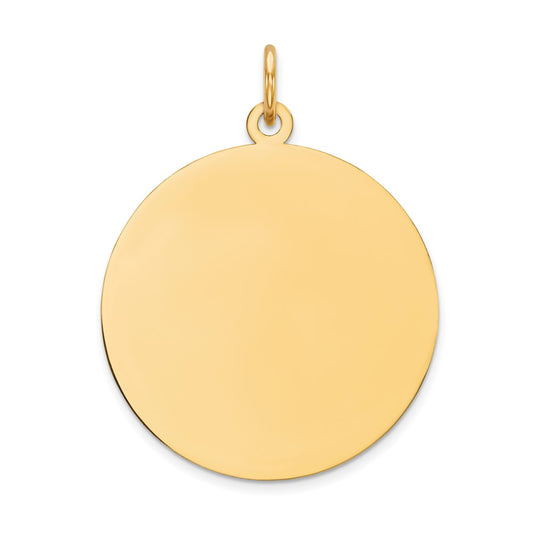 10K Plain .013 Gauge 24x24mm Circular Engravable Disc Charm
