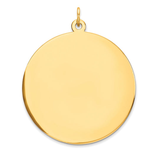 10K Plain .018 Gauge 31.75x31.75mm Circular Engravable Disc Charm