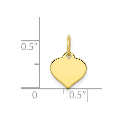 10k Plain .018 Gauge 9.6x8.4mm Heart Disc Charm