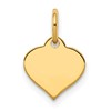 10k Plain .018 Gauge 9.6x8.4mm Heart Disc Charm