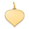 10k Plain .018 Gauge 14.5x12.6mm Heart Disc Charm