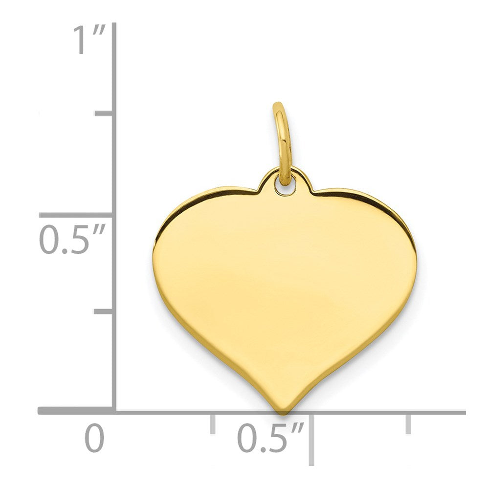 10k Plain .013 Gauge 16.8x14.8mm Heart Disc Charm