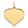 10k Plain .018 Gauge 16.8x14.8mm Heart Disc Charm