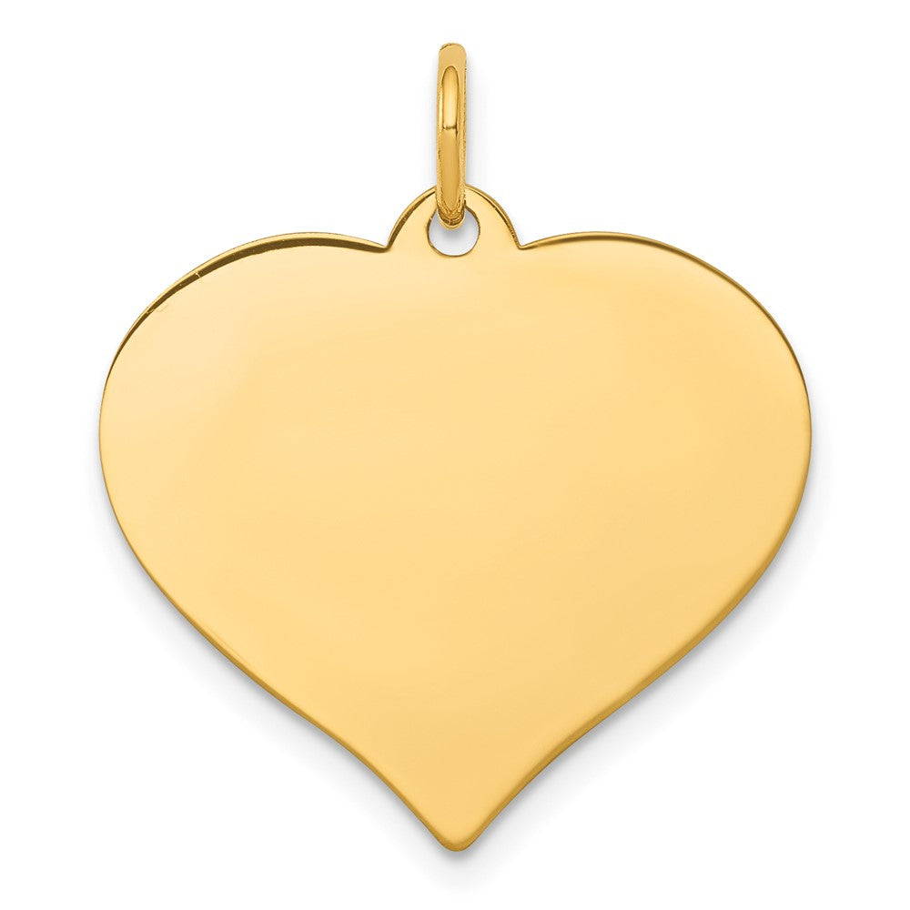 10k Plain .013 Gauge 21.7x18.8mm Heart Disc Charm