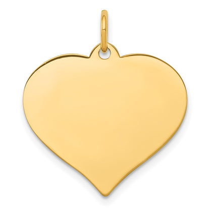 10k Plain .013 Gauge 21.7x18.8mm Heart Disc Charm