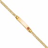 10k Medical Semi-Solid Chain/Solid Plate 26x5mm Off-Center Red Enamel Cuban Link 8 inch ID Bracelet