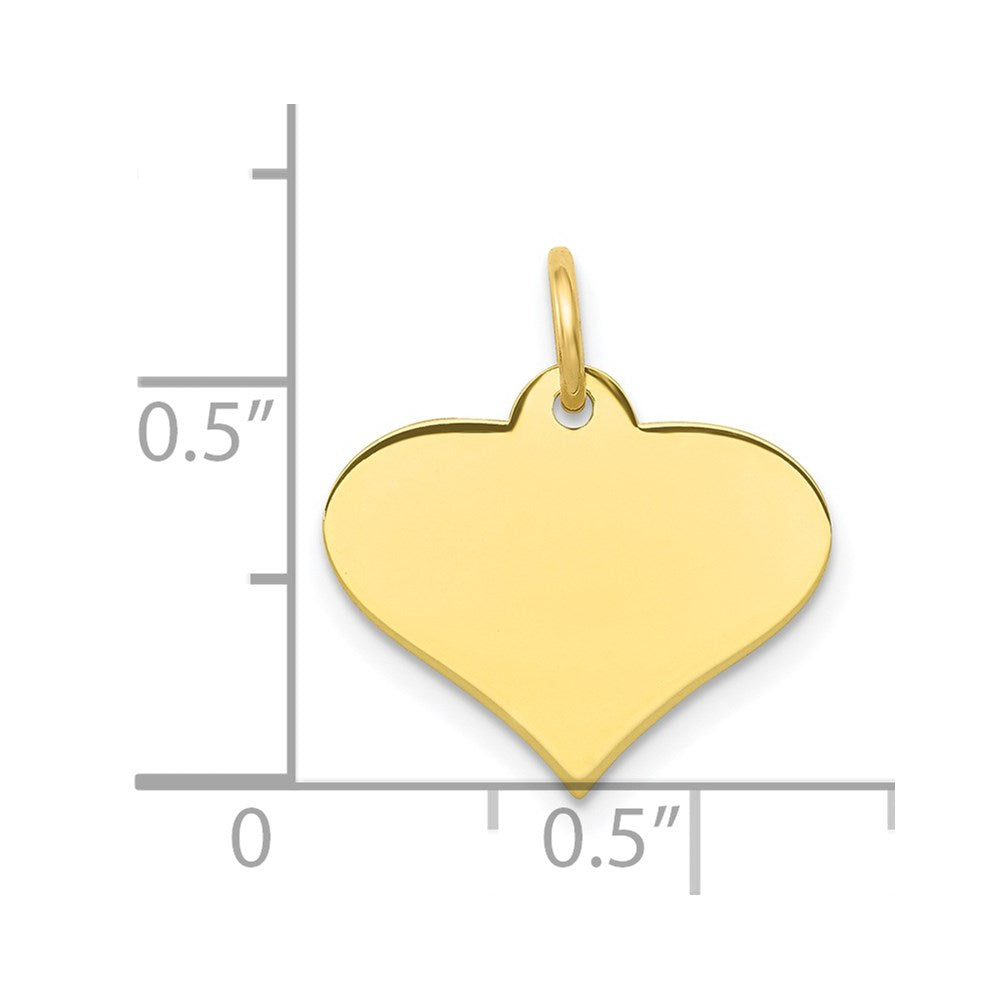 10k Plain .013 Gauge 18.5x13.8mm Engraveable Heart Disc Charm