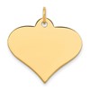 10k Plain .018 Gauge 24.8x19mm Engraveable Heart Disc Charm