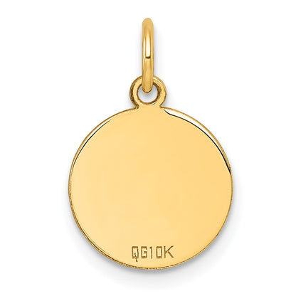 10K Plain .013 Gauge 20.7x20.7mm Circular Engravable Disc Charm