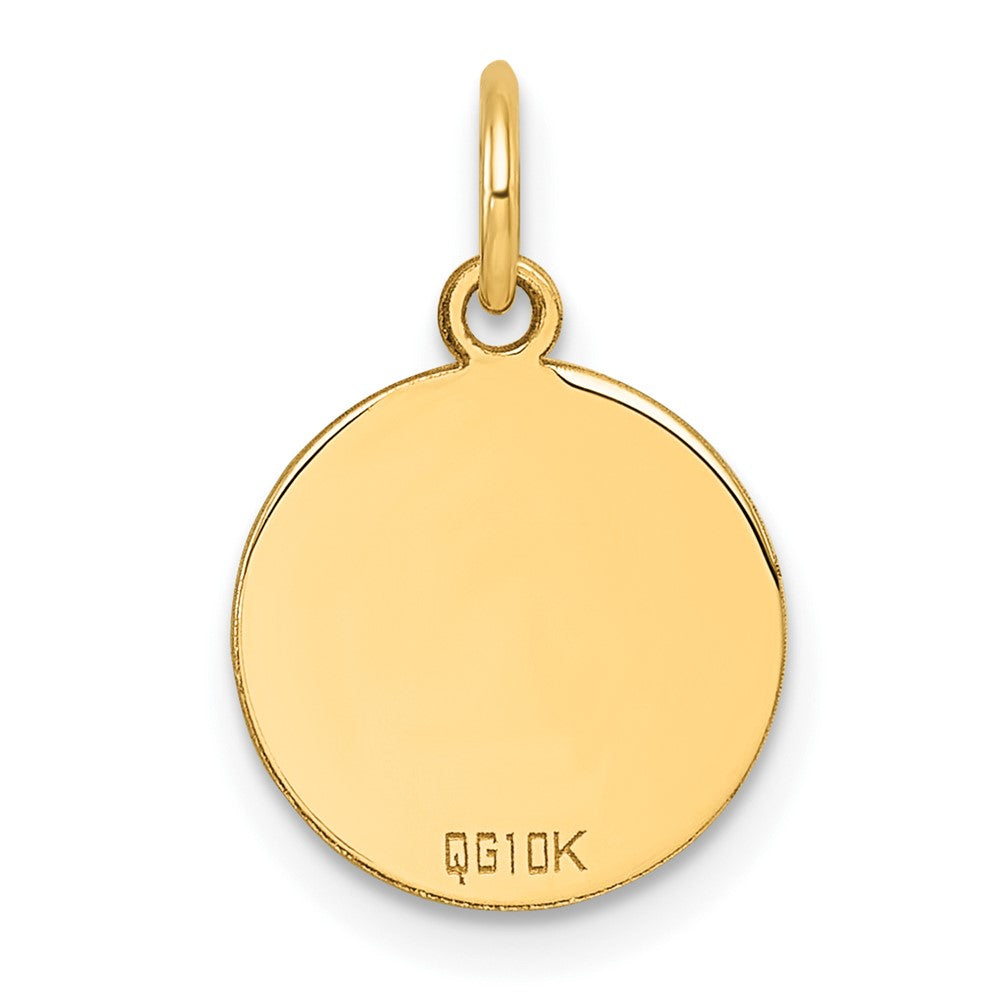 10K Plain .018 Gauge Circular Engravable Disc Charm