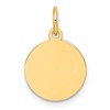 10K Plain .018 Gauge 20.7x20.7mm Circular Engravable Disc Charm