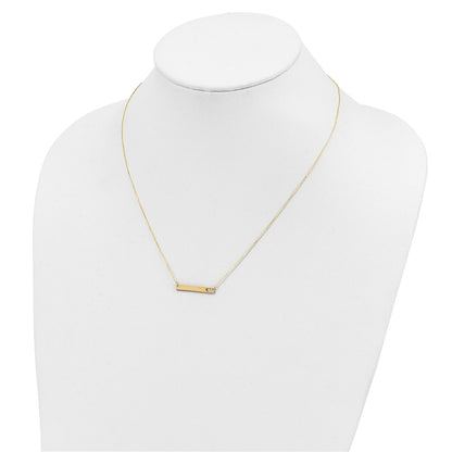 10ky Small Polished Bar Necklace w/ Heart Cut-Out