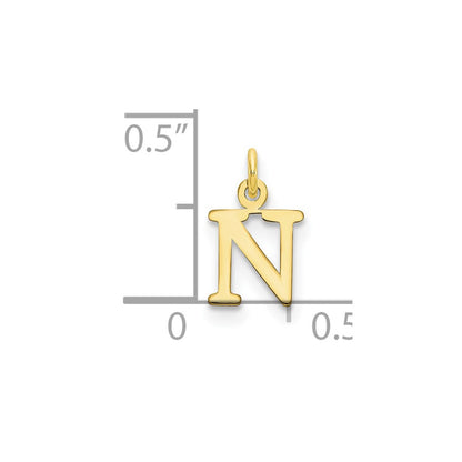 10k Cut-out Letter N Initial Charm