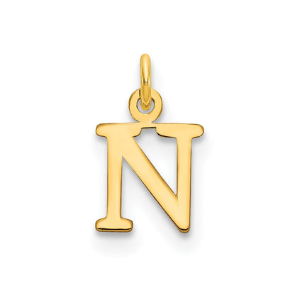 10k Cut-out Letter N Initial Charm