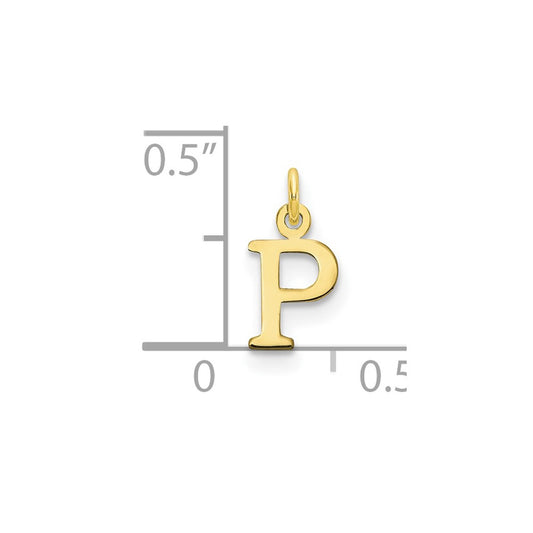 10k Cut-out Letter P Initial Charm