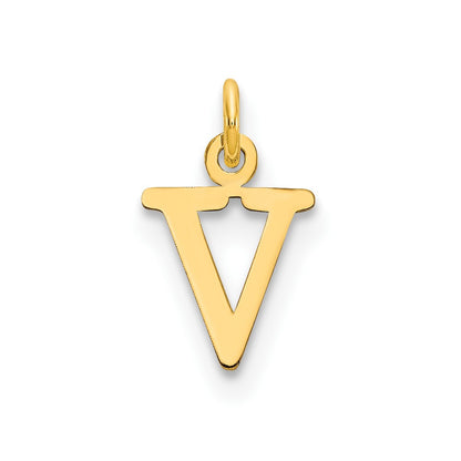 10k Cut-out Letter V Initial Charm