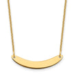 10k Yellow Gold Small Curved Blank Bar Necklace
