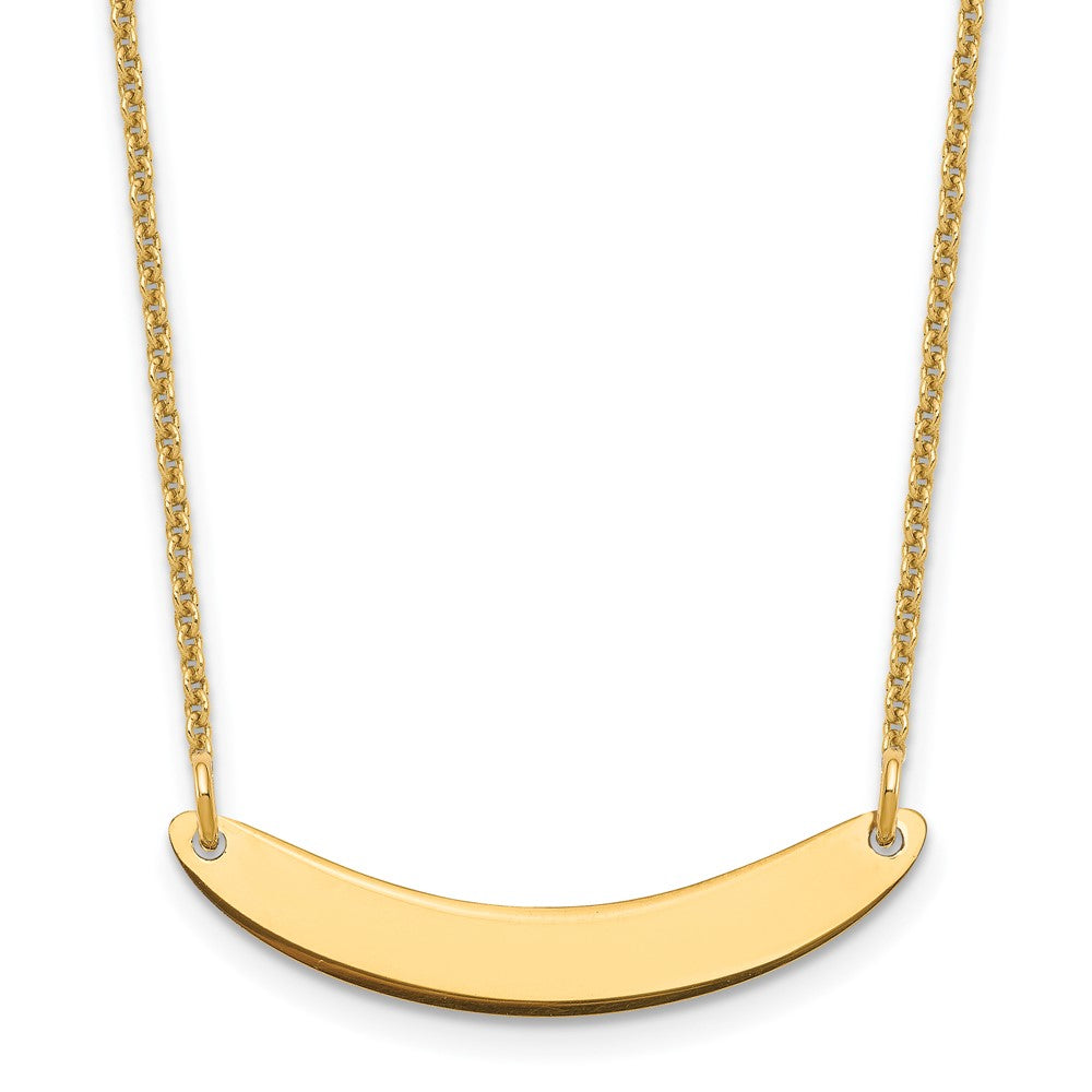 10k Yellow Gold Small Curved Blank Bar Necklace