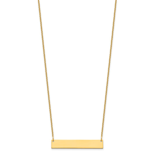 10k Yellow Gold Medium Blank Bar Necklace