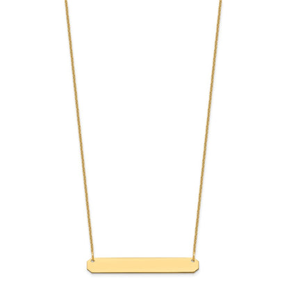 10k Yellow Gold Medium Blank Bar Necklace
