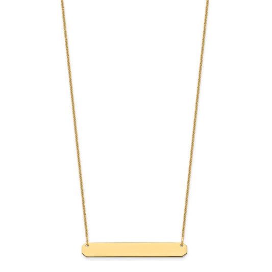 10k Yellow Gold Medium Blank Bar Necklace