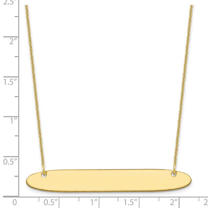 10k Yellow Gold Large Oblong Blank Bar Necklace