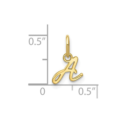 10k Upper Case Script Letter A Initial Charm