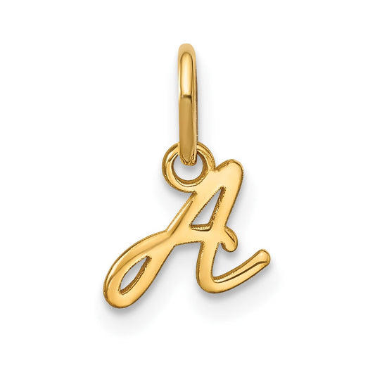 10k Upper Case Script Letter A Initial Charm