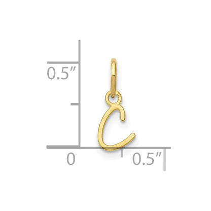 10k Upper Case Script Letter C Initial Charm