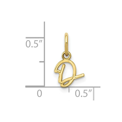 10k Upper Case Script Letter D Initial Charm