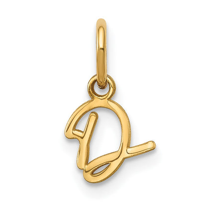 10k Upper Case Script Letter D Initial Charm