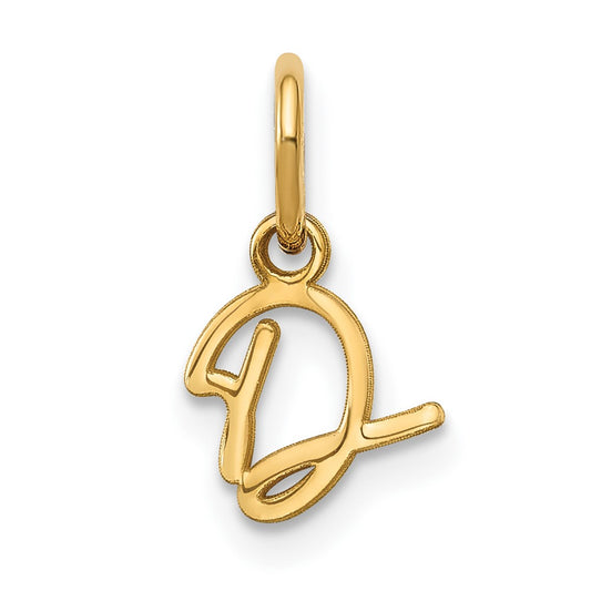 10KY Upper case Letter D Initial Charm