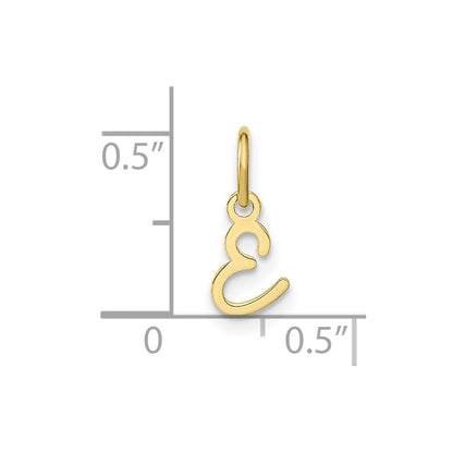 10k Upper Case Script Letter E Initial Charm