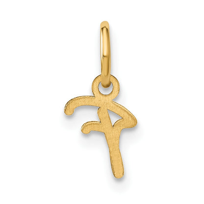 10k Upper Case Script Letter F Initial Charm