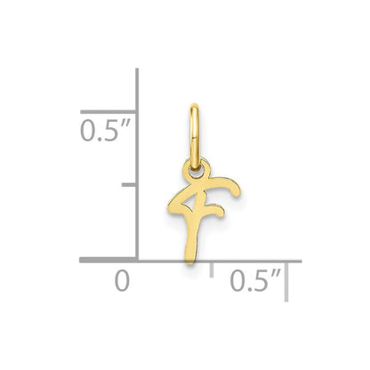 10k Upper Case Script Letter F Initial Charm