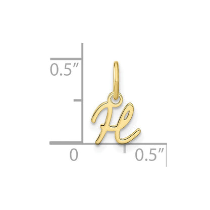 10k Upper Case Script Letter H Initial Charm