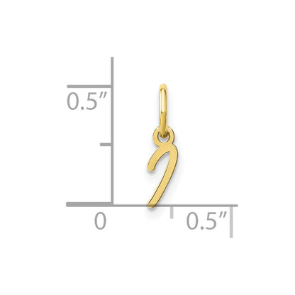 10k Upper Case Script Letter I Initial Charm