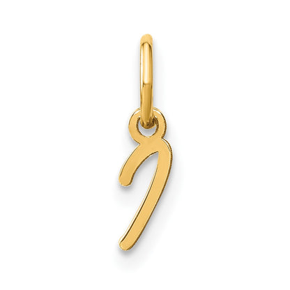 10k Upper Case Script Letter I Initial Charm