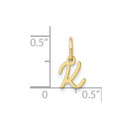 10k Upper Case Script Letter K Initial Charm