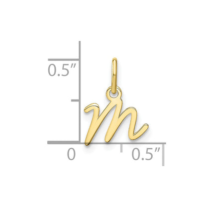 10k Upper Case Script Letter M Initial Charm