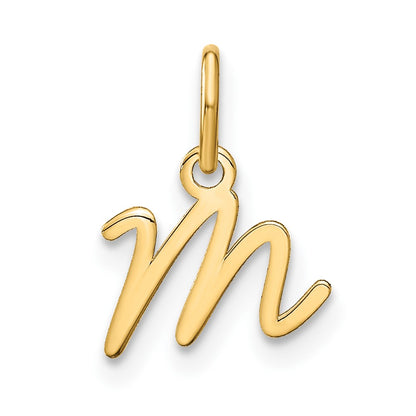 10k Upper Case Script Letter M Initial Charm