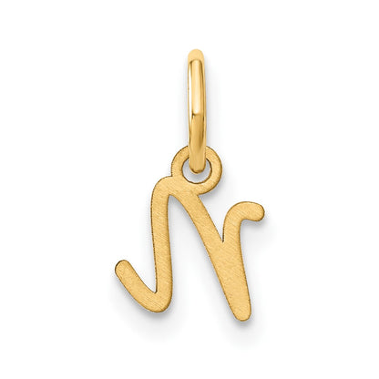 10k Upper Case Script Letter N Initial Charm