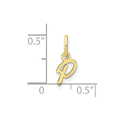 10k Upper Case Script Letter P Initial Charm